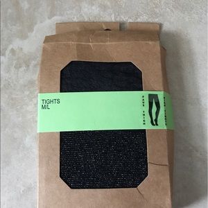 Black and gold tights with faux high thigh